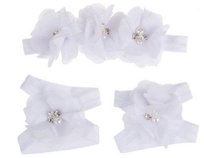 

AkinosKIDS Newborn Girl Rosette Pearl Kids Hair Accessory Set(White)