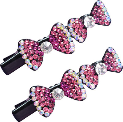 

Glitters Online Pink Colour American Diamond Hair Clip(Pink)