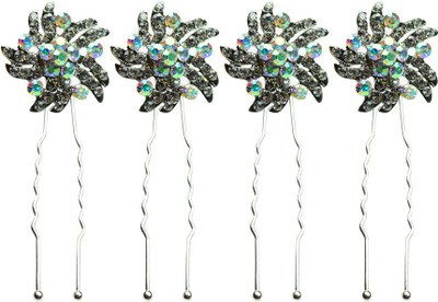 

Glitters Online White Colour American Diamond Hair Pin(White)