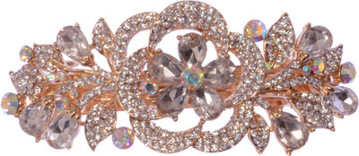 

Mansiyaorange party Wedding casual wear fancy Golden pin accessories Hair Clip(White)