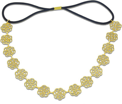 

The Bling Stores TRENDY GOLDEN ROSE HEAD BAND Rubber Band(Gold)