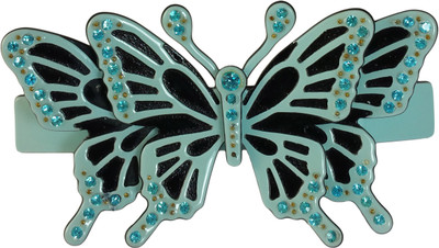 

Ammvi Creations Gracious Butterfly Double Layered CZ Embellished for Women Hair Clip(Blue)