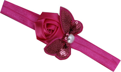 

Pikaboo Sequin Bow With Rose Flower Head Band(Pink)