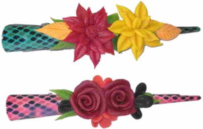 

Advanc Hotline Porcelain clay work fancy banana clip (Combo of 2) Hair Clip(Multicolor)