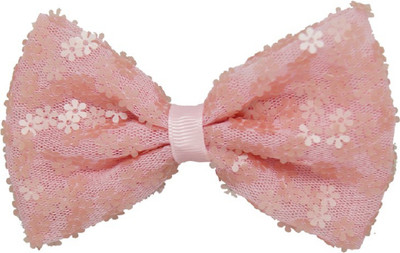 Angel Closet Bow with Glitter Flowers Hair Clip(Orange)