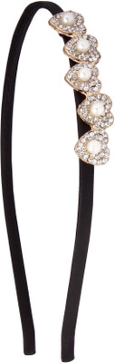 

20 Dresses Heart Full Of Pearls Hair Band(Black)