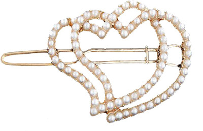 

Crunchy Fashion Contemporary Valentine Special Connected Hearts Hair Pin(Gold)