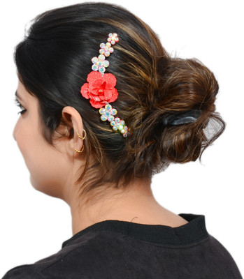 

Mansiyaorange Latest Floral Funky Flexible Foldable Tiarra Hair Pin Hair Accessory Set(Red)