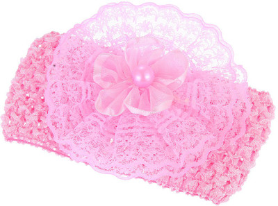 Jewel Touch Bow Flower Design Head Band(Pink)