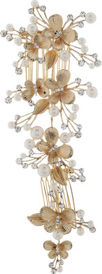 

Mansiyaorange Latest wedding tiara fashionable Trendy wedding collection Hair Accessory Set(Gold)