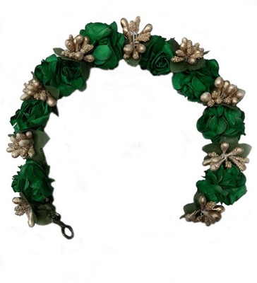 

Kabello Flower Gajra 3D Green Hair Band(Green)