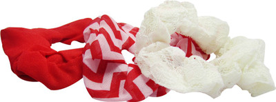 

Jewelz Set of 3 Red, White And Striped Rubber Band Rubber Band(Multicolor)