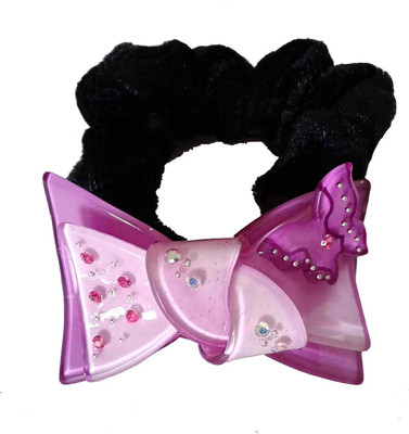 

Shreya Collection Fashionable Purple Colour Bow Style Ponytail Hair Accessories (Elastic) Rubber Band(Purple)
