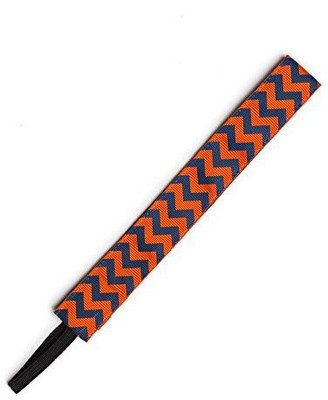 

Banded BANDED Navy and Orange Chevron 1" Headband Head Band(Multicolor)