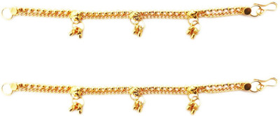 

Mehrunnisa Double Layer Gold Tone Drops Hair Chain(Gold)