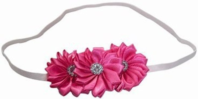 

Pinkblueindia Newborn Satin Flowers with Soft Elastic Head Band(Pink)