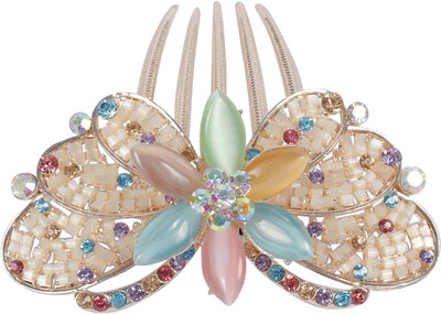 

Muchmore Gorgeous Funky Floral Style With Stunning Crystal Stones Made Hair Clip For Women & Girls Hair Clip(Multicolor)