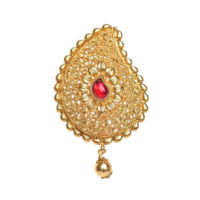 

Hayagi Hair Brooch Bun Pin Ruby Hair Pin For Women Online Bun Clip(Gold, Red)