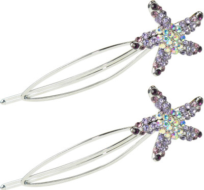 

Glitters Online Purple Colour American Diamond Hair Pin(Purple)
