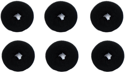 

Kabello Attractive 10 cm Donut set of 6 Black Hair Band(Black)