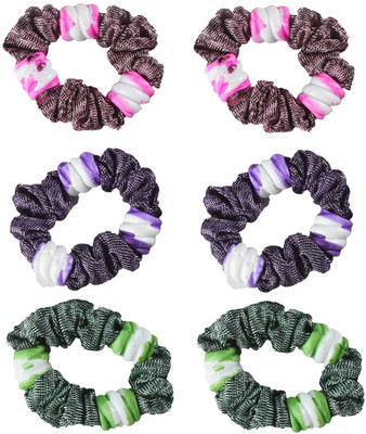 

AccessHer Beach Beauty Rubber Band(Black, White, Purple, White, Green, White)