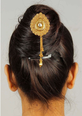 

Muchmore Exclusive 18k Gold Plated Kundan Stone Added Stunning Single Head Hair Pin For Women & Girls Jewelry Hair Pin(Multicolor)