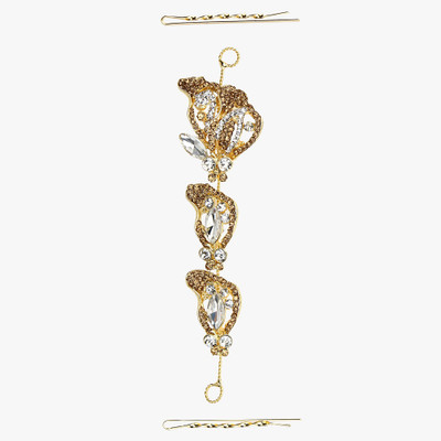 

Pink Rose Charm Hair Chain(Brown, Gold)