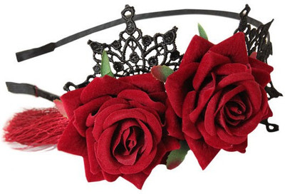 

Young & Forever Red Velvet Roses Hair Band(Red)