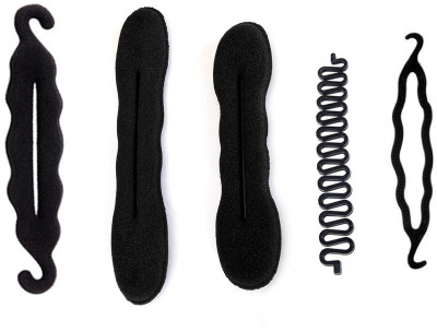 

HomeoCulture French Tool, Magic puff, juda maker , small and large new long magic puff Hair Accessory Set(Black)
