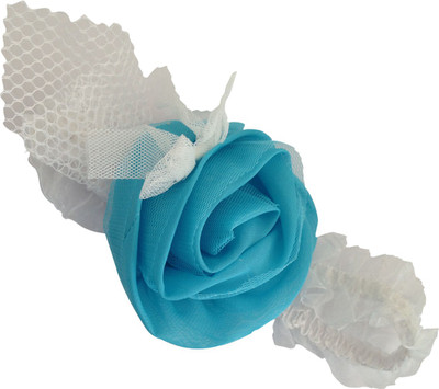 

AkinosKIDS Gorgeous Flower bow Stretch Wide Lace Adorable Head Band(Blue)
