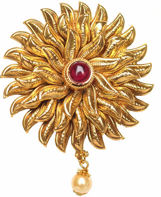 

Hayagi Hair Brooch Bun Pin Pearl Ruby Hair Pin For Women Online Bun Clip(Gold, Red)