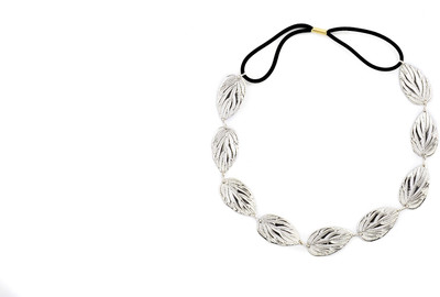 

Blur Silver Leaf Hairband Head Band(Silver)