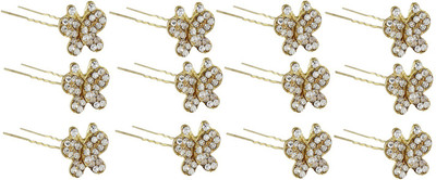 

Pink Rose Butterfly Hair Pin(White)