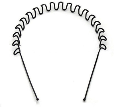 

GoodsBazaar Unisex Black Wavy Hair Band(Black)