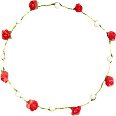 

Pankh Flower Tiara Head Band Hair Band(Red)