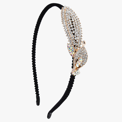 

Pink Rose Charm Hair Band(Gold)