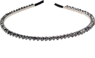 

The Ethnic Wears Metal Alloy, Silk Covered, Beeds, Crystal & CZ Stones, etc. Hair Band(Grey)