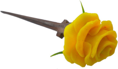 

Advance Hotline Hand made wooden Juda pin with procelain clay work Hair Pin(Multicolor)