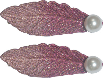 

Sagunya leaf with pearl Hair Clip(Pink)