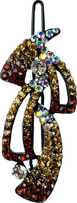 

Glitters Online Golden Colour American Diamond Hair Clip(Gold)