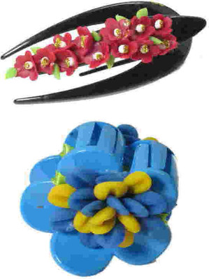 

Advanc Hotline Porcelain clay work fancy hair claw (Combo of 2) Hair Clip(Multicolor)