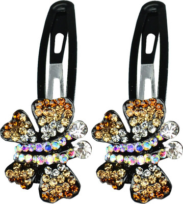 

Glitters Online Golden Colour American Diamond Hair Clip(Gold)