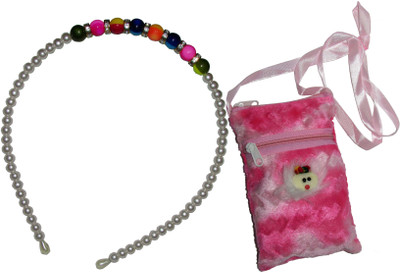 

GD Pearl Hairband with Sling Bag Hair Accessory Set(Pink, White)