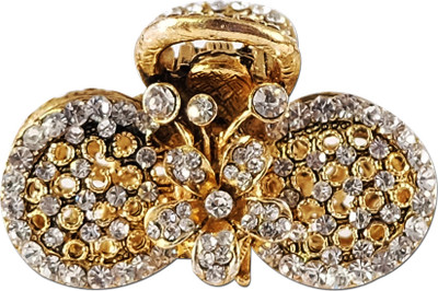 

Super Drool Silver Stone Embellished Golden Hair Clutcher Hair Claw(Gold)
