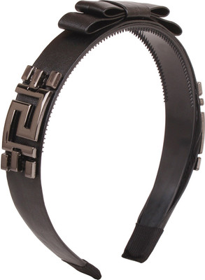 Fayon Daily Casual Work Black Bow Metal Hair Band(Black)