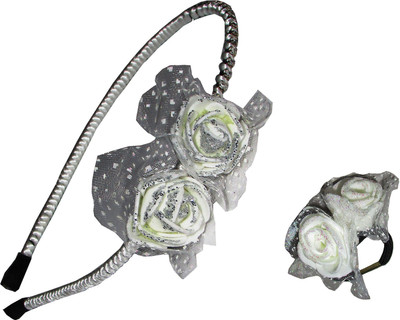 

GD White Floral Rubberband Hair Accessory Set(White)
