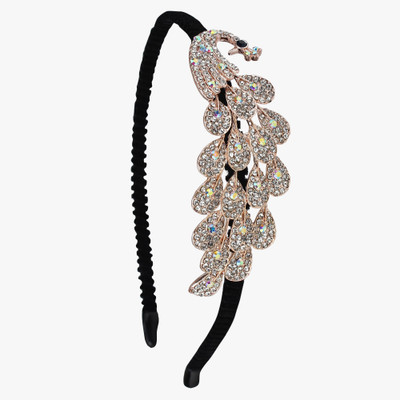 

Pink Rose Charm Hair Band(Gold)