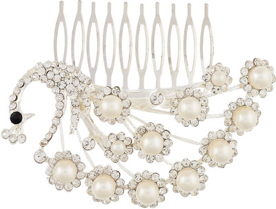 

Dazzle Collection Peacock Pearl Hair Clip(Silver)