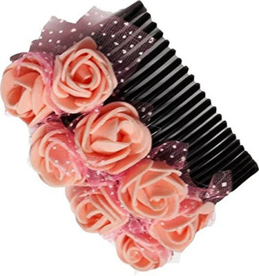 

Sanjog Vintage Style Flower Comb For Wedding/Party Hair Clip(Orange)