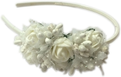 

Loops n knots Whitest White Flora Hair Band(White)